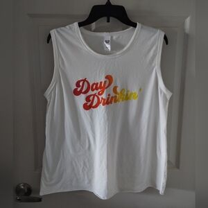 Daisy Rae Day Drinkin' White Tank Top Size M